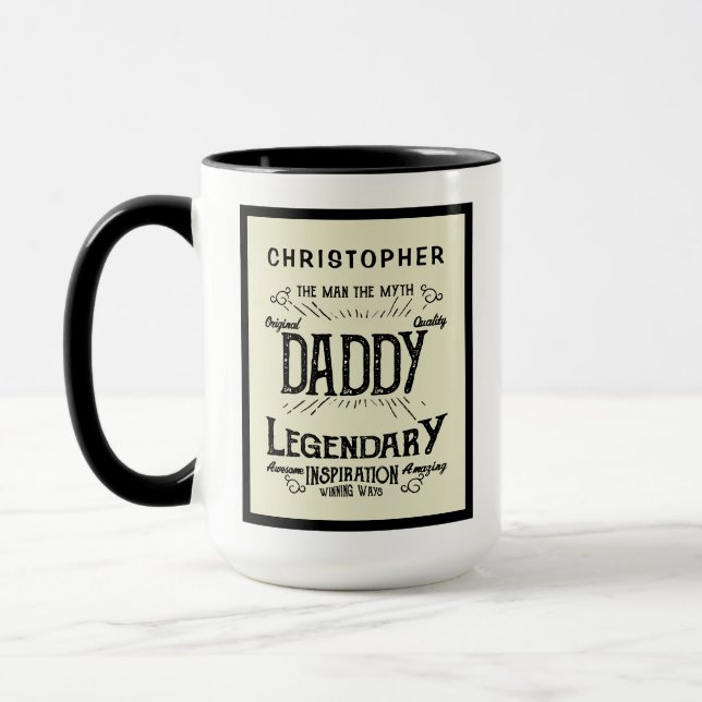 Mug Fête des pères Homme Mythe Légende Retro Daddy Big (Gauche)