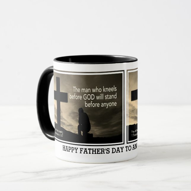 Mug Fête des pères HOMME QUI S'ENNUIE DEVANT DIEU Chri (Devant gauche)