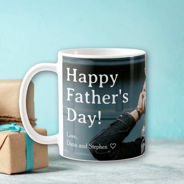 Mug Fête des pères joyeuse minimaliste papa photo (Créateur téléchargé)