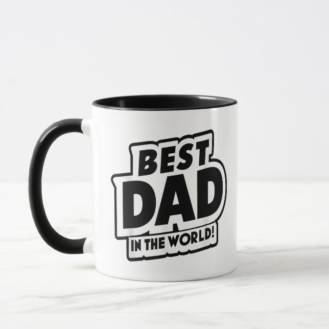 Mug Fête des pères Meilleur Père Dans Le Monde (Gauche)