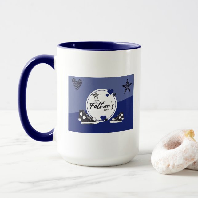 Mug Fête des pères mignonne papa et enfants Baskets Mu (Avec donut)