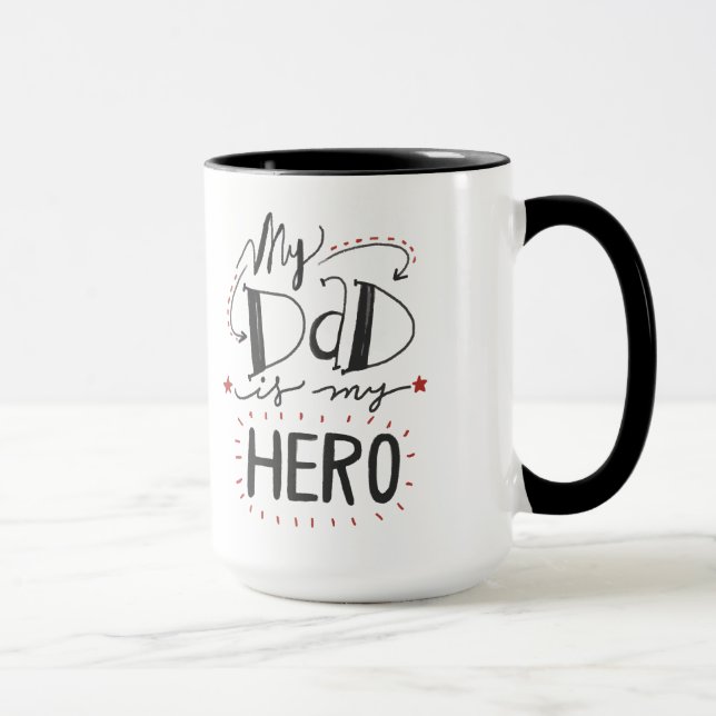 Mug Fête des pères - "mon papa est mon héros " (Droite)