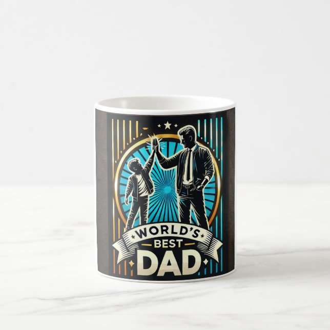 Mug Fête des pères Neon Art Noir (Centre)