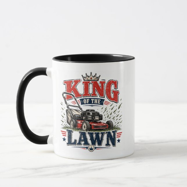 Mug Fête des Pères/Papa Drôle Roi de la Pelouse ÉCHARP (Gauche)