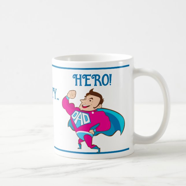 Mug Fête des pères Papa Fille Hero (Droite)