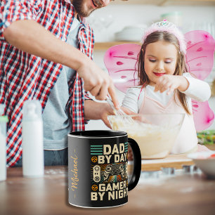 Mug Fête des pères papa par jour Gamer par nuit