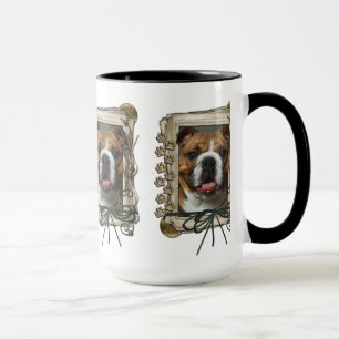 Mug Fête des pères - pattes en pierre - bouledogue