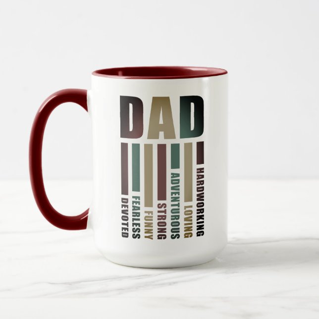 Mug Fête des pères personnalisée "DAD" Description (Gauche)