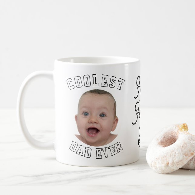 Mug Fête des Pères Photo Cool Papa Incroyable Bébé (Avec donut)