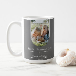 Mug Fête des pères photo de cadre d'arc moderne Gris