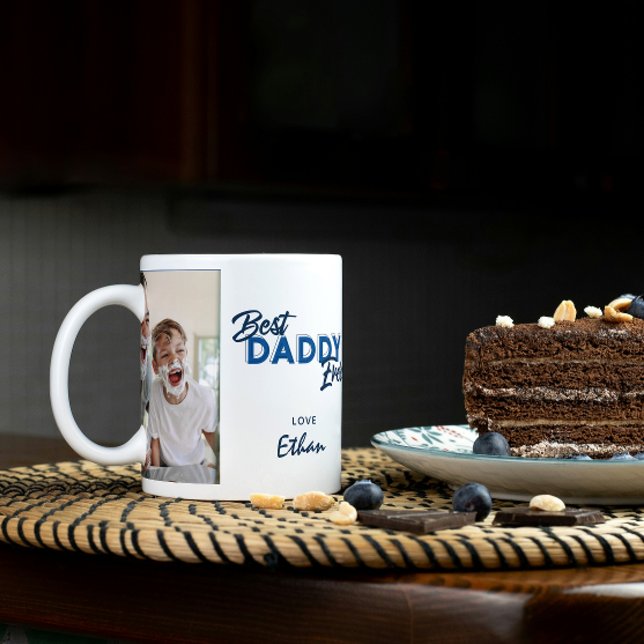 Mug Fête des pères photo moderne Best Daddy Ever (Easily personalize this Best Daddy Ever mug with your photos and name for a unique Father's Day gift)