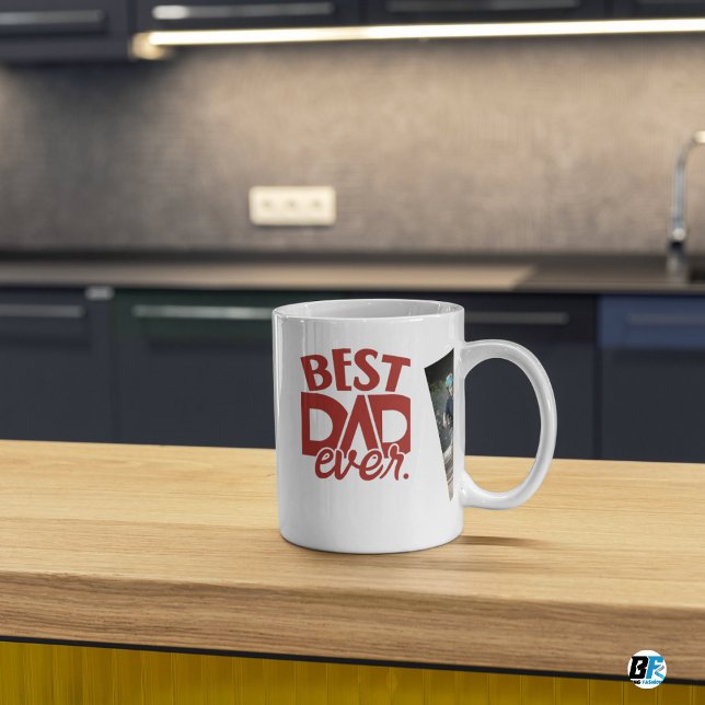 Mug Fête des pères photo moderne de Best Dad Ever (Créateur téléchargé)