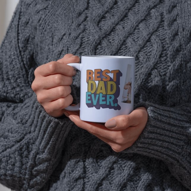 Mug Fête des pères photo moderne de Best Dad Ever (Créateur téléchargé)