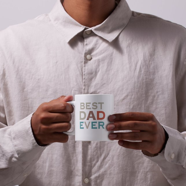 Mug Fête des pères photo moderne de Best Dad Ever (Créateur téléchargé)