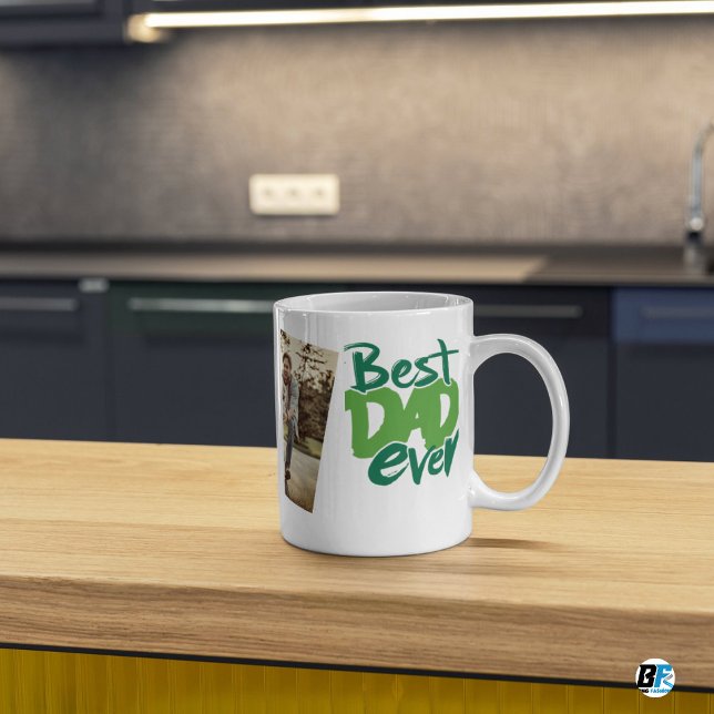 Mug Fête des pères photo moderne de Best Dad Ever (Créateur téléchargé)