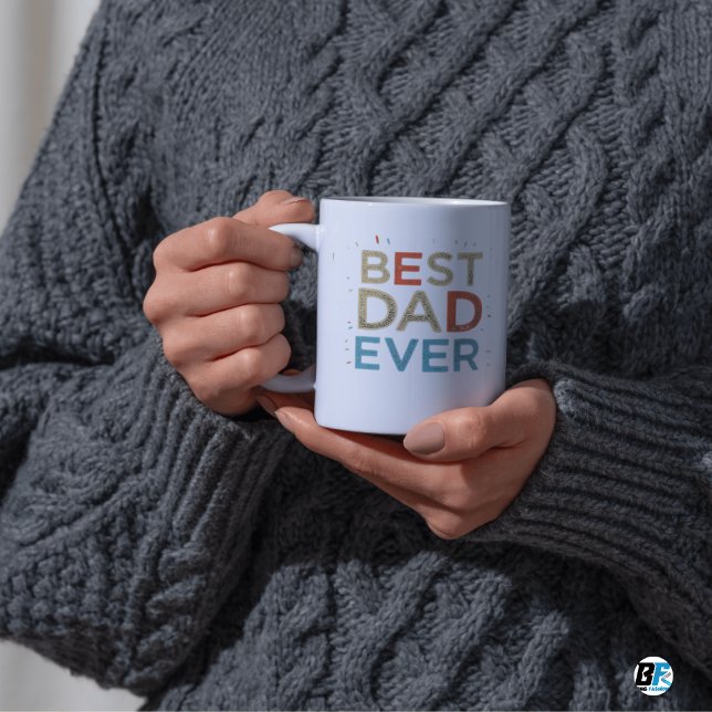 Mug Fête des pères photo moderne de Best Dad Ever (Créateur téléchargé)