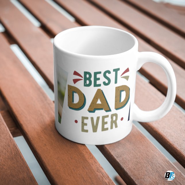 Mug Fête des pères photo moderne de Best Dad Ever (Créateur téléchargé)