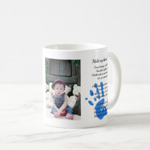 Mug Fête des pères Poème Tenir ma main empreinte papa