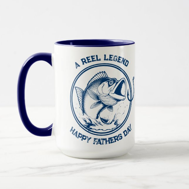 Mug Fête des pères Poisson-Basse-Basse-A Reel Légende (Gauche)