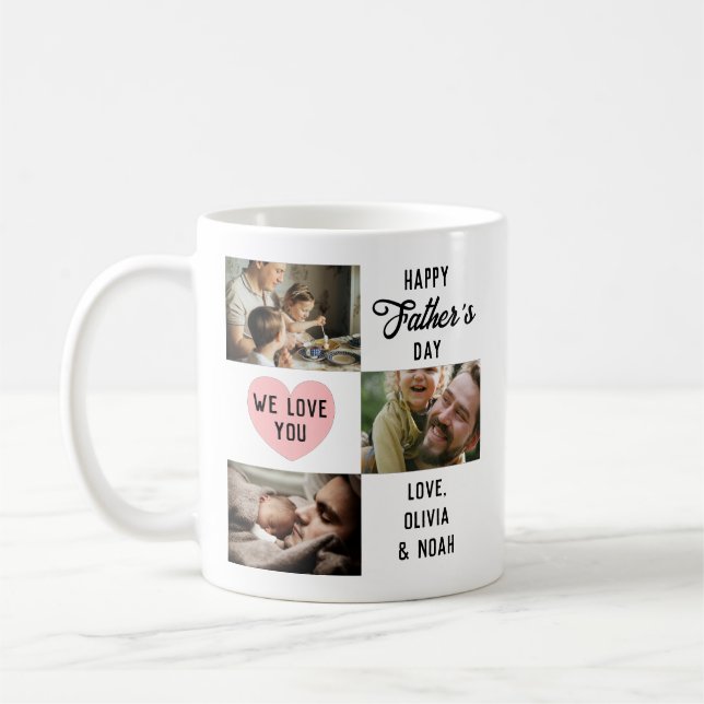 Mug Fête des pères simple Happy Custom 3 Photo (Gauche)