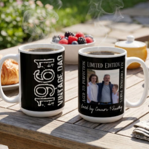 Mug Fête des Pères Vintage Papa Noir Typographie Rétro