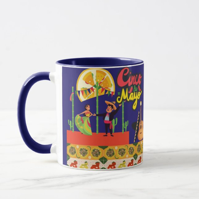 Mug Fête Desert Bloom Fiesta bleu marine (Gauche)