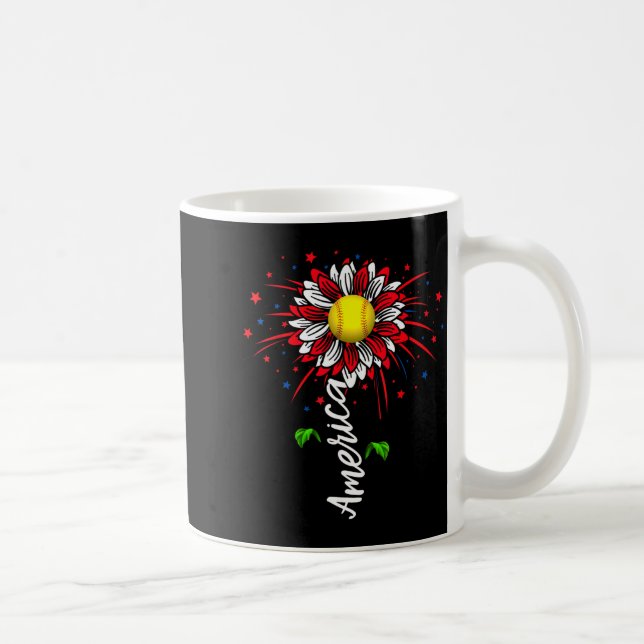 Mug Fête d'indépendance Fleur Feu d'artifice Amérique  (Droite)