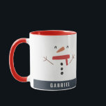 Mug fête drôle bonhomme de neige personnalisé enfants<br><div class="desc">fête drôle mignon bonhomme de neige personnalisé design enfant</div>