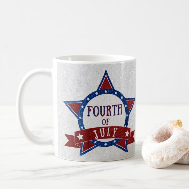Mug Fête du 4 juillet scintillante (Avec donut)