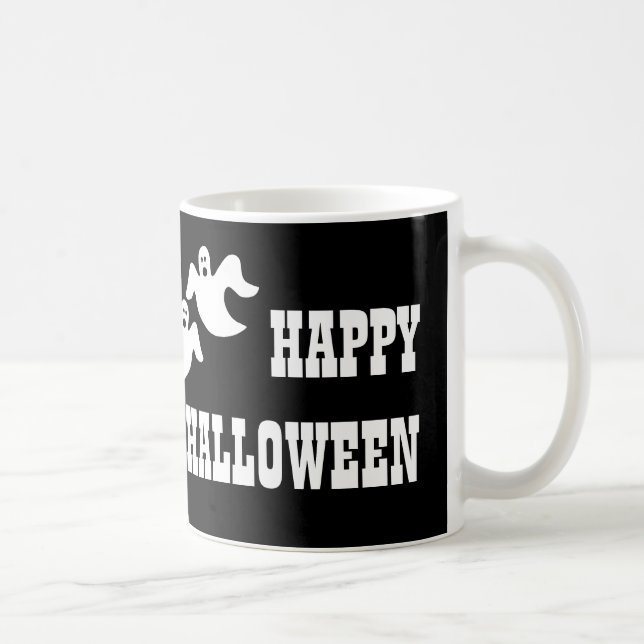 Mug Fête Fantôme Halloween Mug, Noir (Droite)
