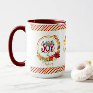 Mug Fête Florale et Noël à Carreaux Joyeux
