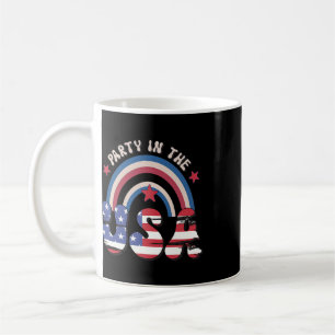 Mug Fête Groovy Vintage Aux Usa Arc-en-ciel Américain