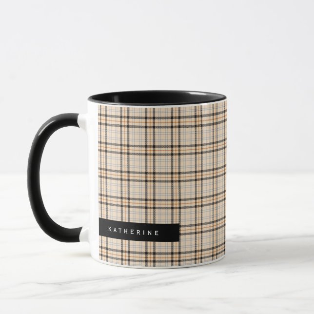 Mug Fête Motif Tan Tartan Noir (Gauche)