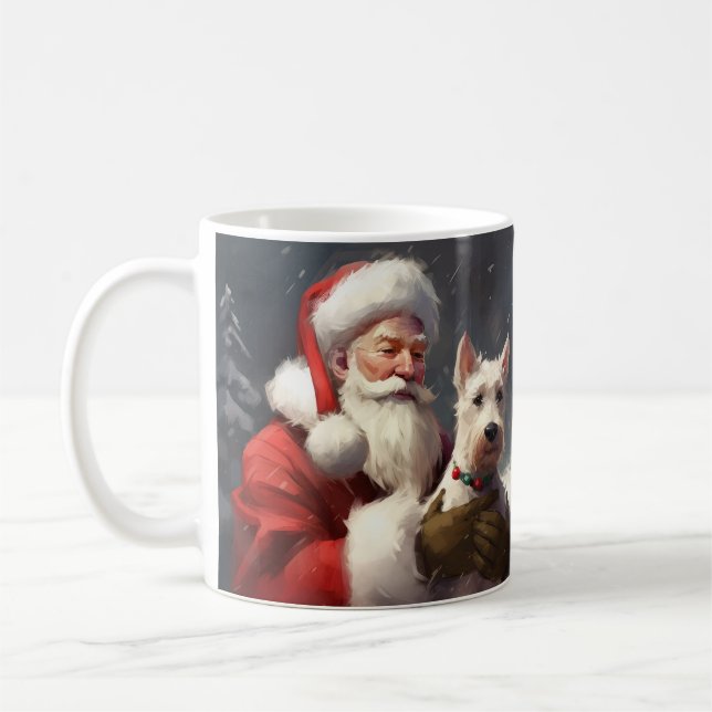 Mug Fête Noël Festive du Père Noël Terrier du Père Noë (Gauche)