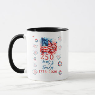 Mug Fête patriotique de célébration USA 250 4 juillet 