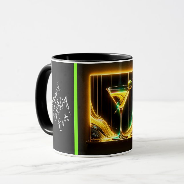Mug Fête tendance Heure Neon Personnalisé (Devant gauche)