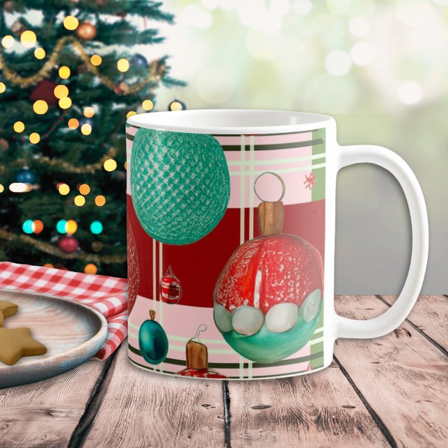 Mug Fête traditionnelle à carreaux rouges et verts (Créateur téléchargé)