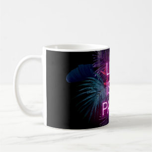 Mug Fête tropicale, feuilles de néon de palme.