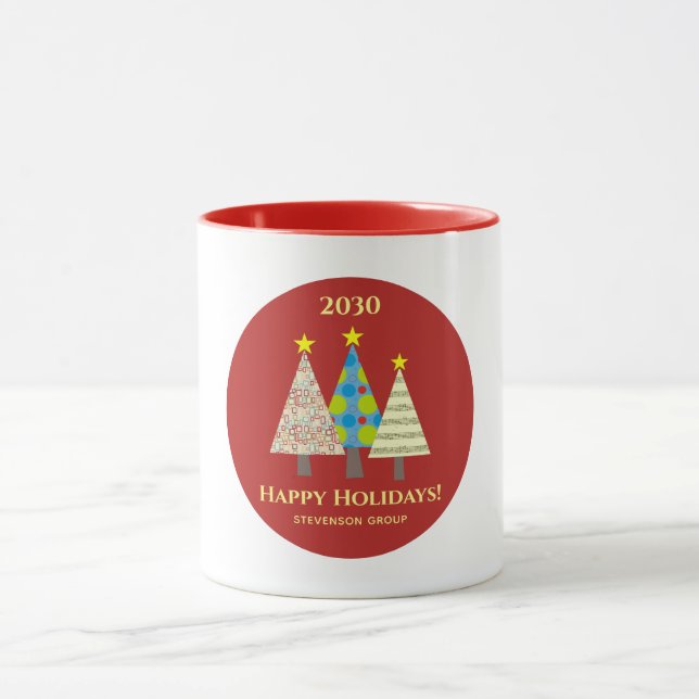 Mug Fêtes de Noël d'entreprise rouges (Centre)