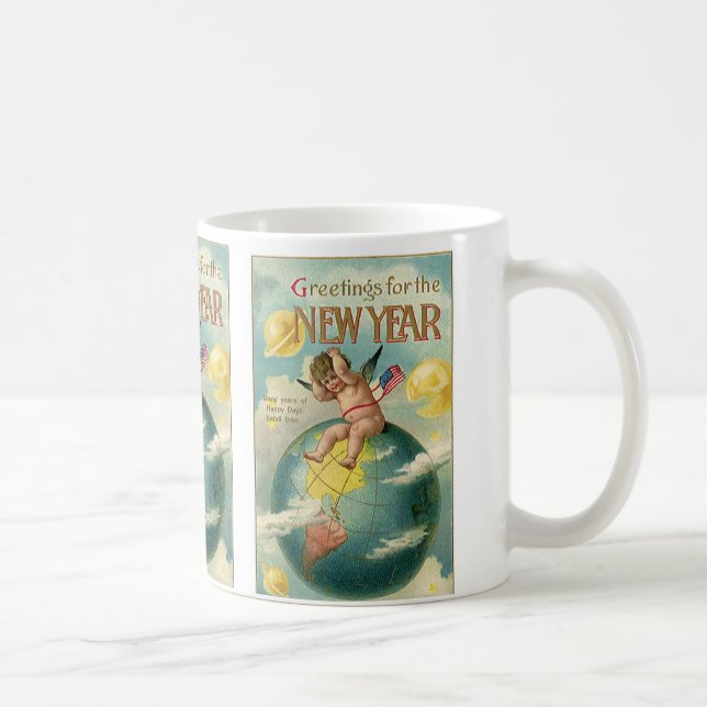 Mug Fêtes vintages, salutations pour le Nouvel An (Droite)