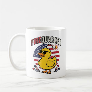 Mug Feu d'artifice Canard Patriotique Conception Vecto