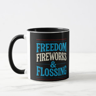 Mug Feu d'artifice de la liberté et dentiste dentaire