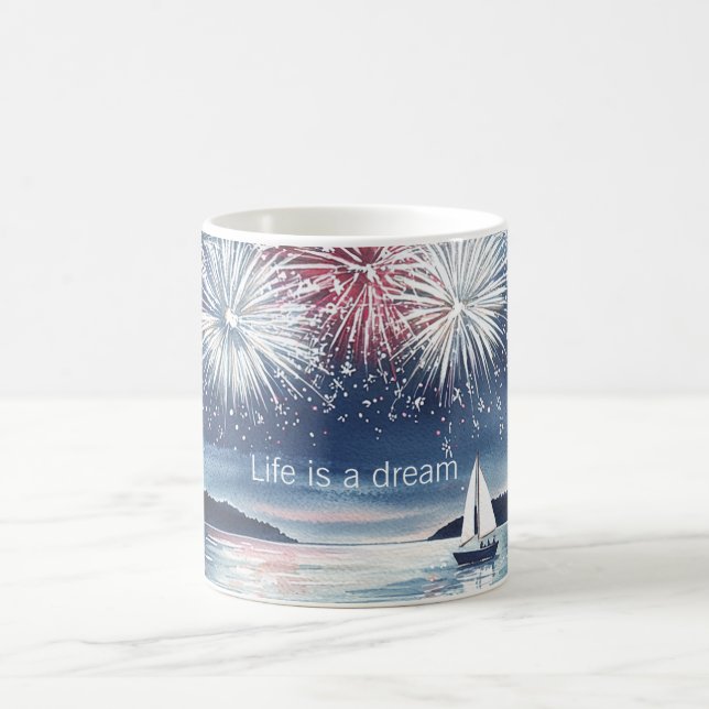 Mug Feu d'artifice La vie est un rêve (Centre)