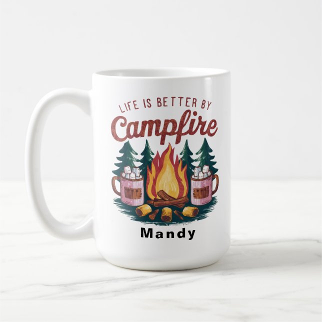 Mug Feu de camp et guimauve de chocolat chaud  (Gauche)