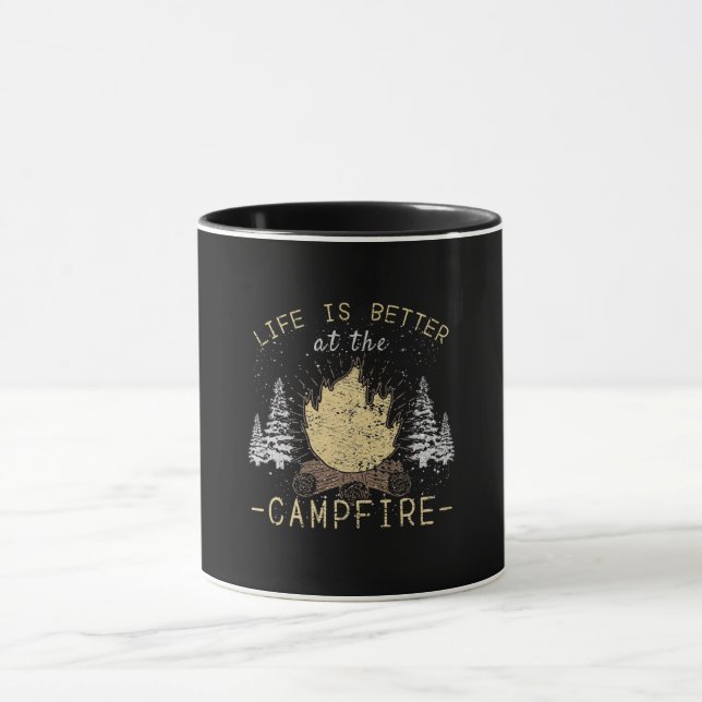 Mug Feu De Campagne - La Vie Est Meilleure Par Le Feu  (Centre)