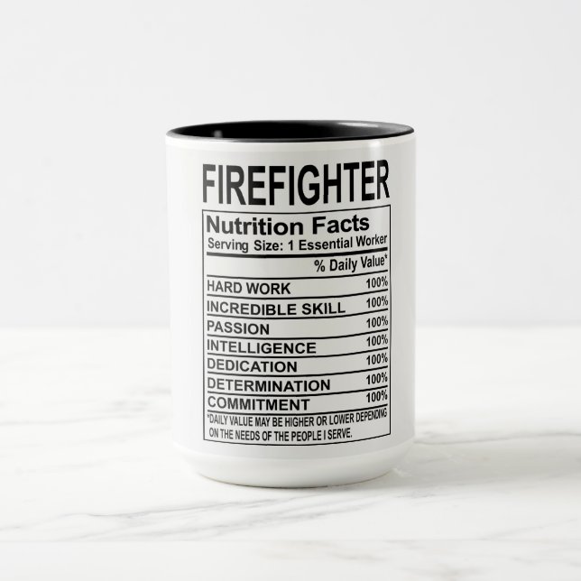 Mug Feu de pompier - valeur nutritive (Centre)
