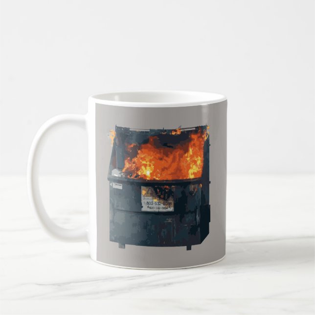 Mug Feu de poubelle - fouillis drôle (Gauche)