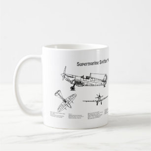 Mug Feu Spitfire Supermarine - Plan d'avion BD