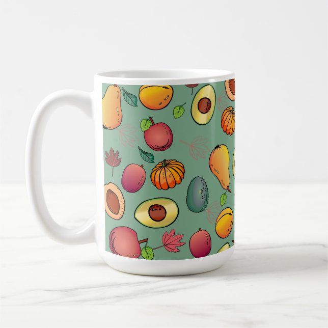 Mug Feuillage Citrouille de fruits coloré d'automne (Gauche)