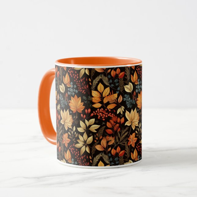 Mug Feuillage d'automne à thème vintage (Devant gauche)